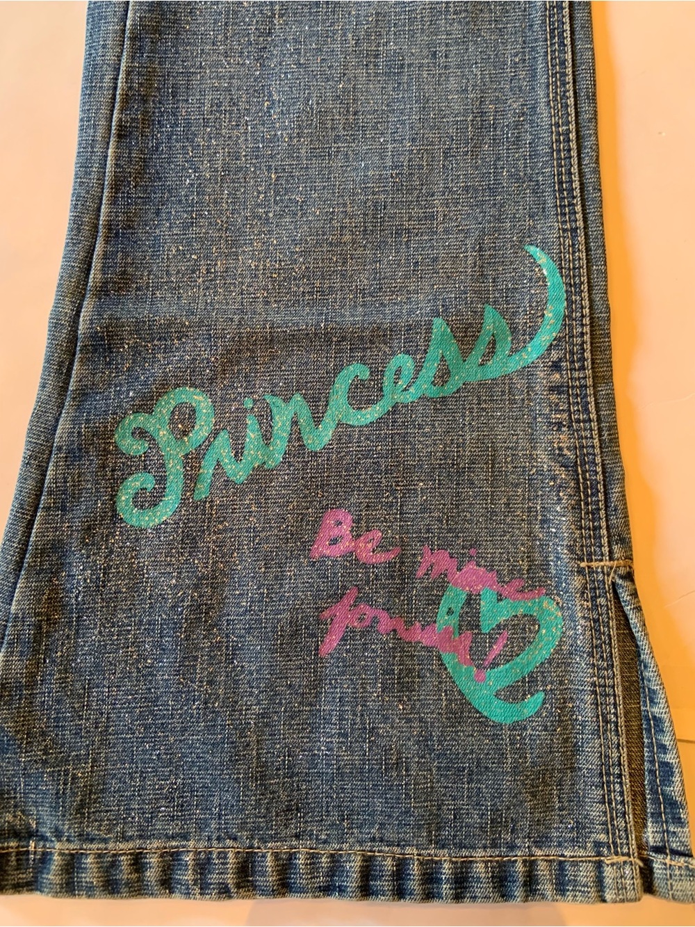 Y2K NWT Route 66 Graffiti Bootcut Glitter Girls Jeans Size 14 - Picture 4 of 12